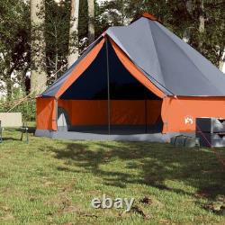 Tente Tipi WALPLUS pour Famille 8 Personnes Grise Orange Grande Abri Imperméable
