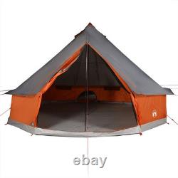 Tente Tipi WALPLUS pour Famille 8 Personnes Grise Orange Grande Abri Imperméable