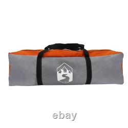 Tente Tipi WALPLUS pour Famille 8 Personnes Grise Orange Grande Abri Imperméable