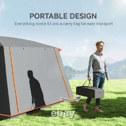 Tente Tunnel 4 6 Personnes 3000mm Imperméable Auvent Double Peau Fenêtres Grises Air FOXDEN