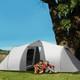 Tente Tunnel 4-6 Personnes, Tente De Camping Avec 2 Chambres, Espace De Vie Et Porche