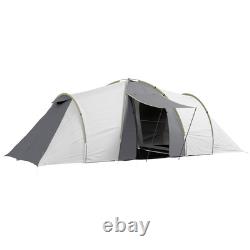 Tente Tunnel 4-6 Personnes, Tente de Camping avec 2 Chambres, Espace de Vie et Porche
