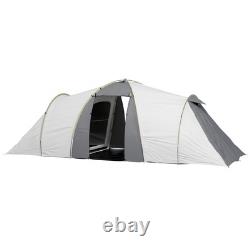 Tente Tunnel 4-6 Personnes, Tente de Camping avec 2 Chambres, Espace de Vie et Porche