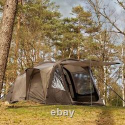 Tente Tunnel Gonflable Tambu Husir 4 Personnes Camping Familial Extérieur Marron