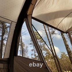Tente Tunnel Gonflable Tambu Husir 4 Personnes Camping Familial Extérieur Marron