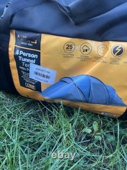 Tente Tunnel Halfords 6 Personnes avec Auvent, 2 Chambres, Grande Taille Familiale, Sac de Transport