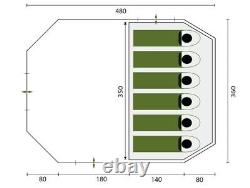 Tente Tunnel Skandika Kambo 6 personnes en Noir & Vert (SKA0037)