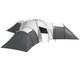 Tente Tunnel Spacieuse Outsunny Avec 3 Chambres, Espace De Vie Et Porche, Gris