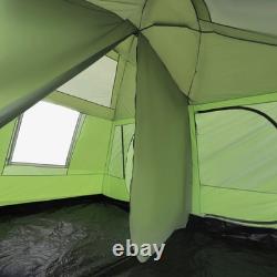 Tente Tunnel de Camping 4-8 Personnes Abri Dôme Porche 2 Chambres Crochet pour Lampe Sac Portable