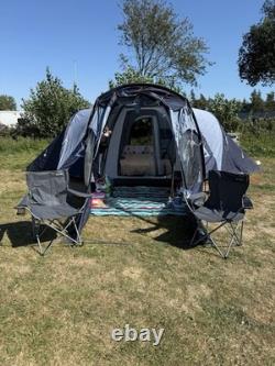 Tente Vango Diablo 600 Bleue Grande 6 Places avec Auvent, Pare-vent et Tapis de Sol