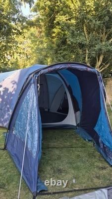 Tente Vango Diablo 600 Bleue Grande 6 Places avec Auvent, Pare-vent et Tapis de Sol