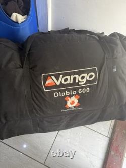Tente Vango Diablo 600 Bleue Grande 6 Places avec Auvent, Pare-vent et Tapis de Sol