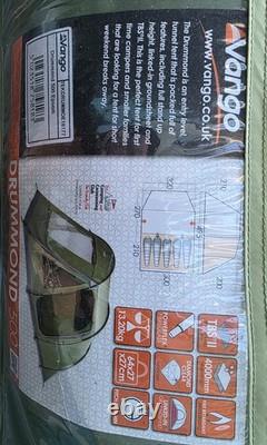 Tente Vango Drummond 500. Imperméable. Verte. 3-5 personnes. Excellent état.