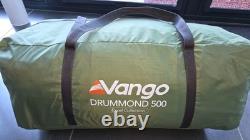 Tente Vango Drummond 500. Imperméable. Verte. 3-5 personnes. Excellent état.