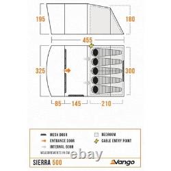 Tente Vango Sierra 500 pour 5 personnes en famille (Bleu profond)