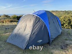 Tente Vango Tahoe 400 pour 4 personnes - Camping en famille et festival - Bleu et jaune