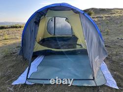 Tente Vango Tahoe 400 pour 4 personnes - Camping en famille et festival - Bleu et jaune Tente Vango Tahoe 400 pour 4 personnes - Camping en famille et festival - Bleu et jaune