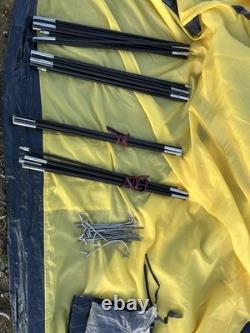 Tente Vango Tahoe 400 pour 4 personnes - Camping en famille et festival - Bleu et jaune