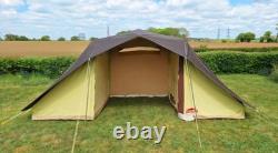 Tente à armature en toile et auvent Cabanon Bora Bora pour 4 personnes