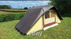 Tente à armature en toile et auvent Cabanon Bora Bora pour 4 personnes