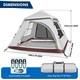 Tente Automatique Instantanée Extra Large, Pop-up, étanche Pour Camping En Famille En Plein Air