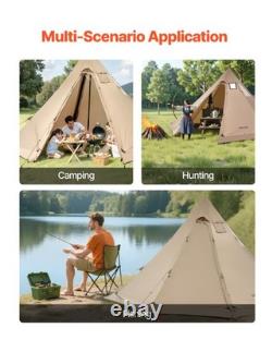 Tente chaude VEVOR Tipi avec cheminée étanche portable pour le camping de 4 à 6 personnes