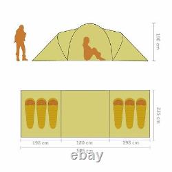 Tente de Camping Grande 6 Personnes Extérieure Été Pêche Grise & Orange