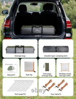 Tente de Camping Gysrevi, Tente Instantanée Pop Up pour 3 Personnes Imperméable, Grande Double Couche