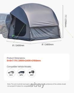 Tente de Camping SUV VEVOR Tente Extérieure pour SUV avec 2 Portes Imperméable pour 5-8 Personnes