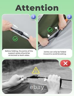 Tente de Camping, Tente Instantanée Pop-up 3 Personnes Imperméable, Grande Tente Automatique à Double Couche