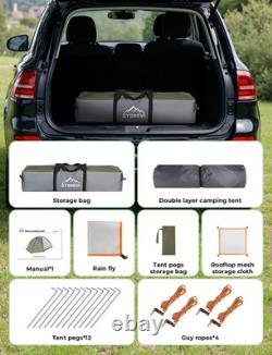 Tente de Camping, Tente Instantanée Pop-up 3 Personnes Imperméable, Grande Tente Automatique à Double Couche