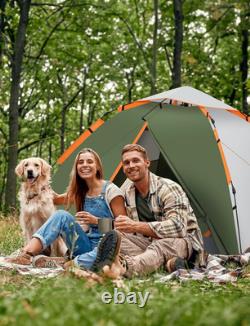 Tente de Camping, Tente Instantanée Pop-up 3 Personnes Imperméable, Grande Tente Automatique à Double Couche