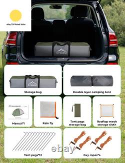 Tente de Camping, Tente Instantanée Pop-up pour 3 Personnes Imperméable, Grande Double Couche Automatique