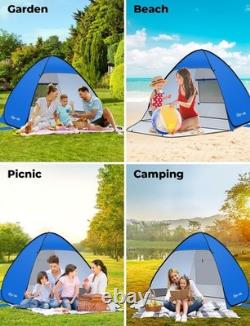 Tente de Plage Luxe Éphémère pour Usage Familial Portable & Protection UV UPF 50+