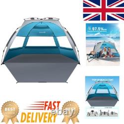 Tente de Plage Pop Up X-Large pour 3-4 Personnes Installation Facile et Protection UPF 50+