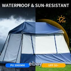 Tente de cabine pop-up pour 4 personnes, installation instantanée en 3 minutes, abri de camping familial avec pluie