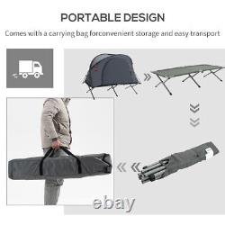 Tente de camping 1 personne tout en un avec lit et matelas pneumatique auto-gonflant, sac de transport