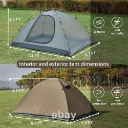 Tente de camping 2/4/6 personnes, facile à monter, grande tente de type cabane avec auvent, Dem