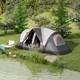 Tente De Camping 2 Chambres Abri De Pêche Randonnée Festival Imperméable Avec Auvent Contre La Pluie