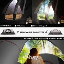 Tente de camping 2 chambres abri de pêche randonnée festival imperméable avec auvent contre la pluie