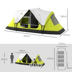Tente de camping 2 chambres avec auvent imperméable 2000 mm et panneaux en filet