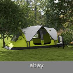 Tente de camping 2 chambres avec auvent imperméable 2000 mm et panneaux en filet