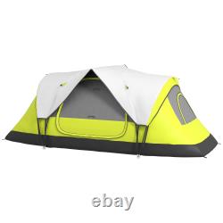 Tente de camping 2 chambres avec auvent imperméable 2000 mm et panneaux en filet