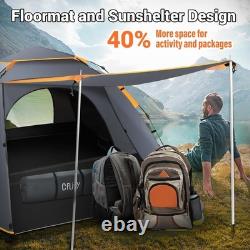 Tente de camping 3 personnes pop-up automatique instantanée trois couches imperméable 4 saisons grande