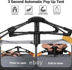 Tente de camping 3 places à ouverture instantanée automatique, trois couches, imperméable, 4 saisons, grande taille