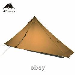 Tente de camping 3FUL LanShan 1 Pro 4 saisons pour 1 personne, tente ultralight beige