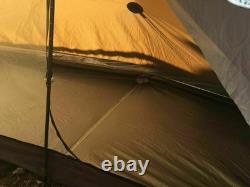 Tente de camping 3FUL LanShan 1 Pro 4 saisons pour 1 personne, tente ultralight beige
