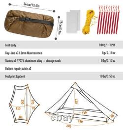 Tente de camping 3FUL LanShan 1 Pro 4 saisons pour 1 personne, tente ultralight beige