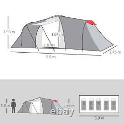 Tente de camping 4-6 personnes avec 2 chambres, espace de vie et vestibule