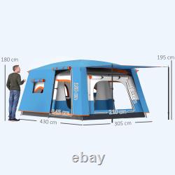 Tente de camping 4-6 personnes avec 2 chambres et porche, 3000mm étanche